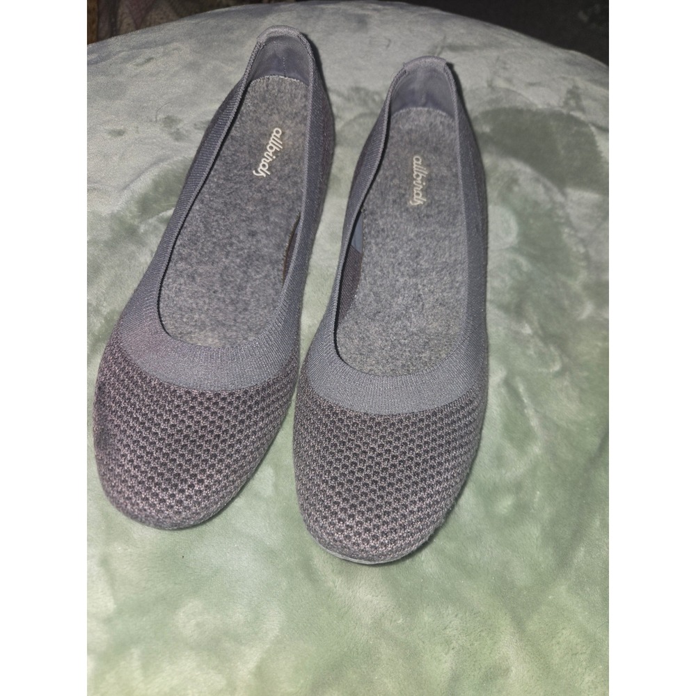 Allbirds Tree Breezers Grey Eucalyptus Knit Ballet Flats Womens 9 TBIW9